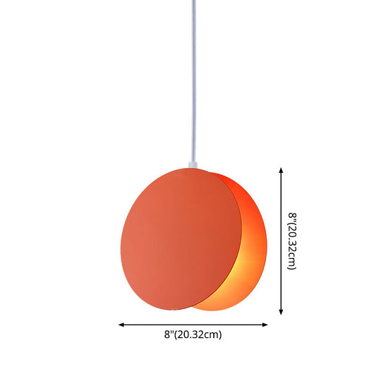 Shell-Inspired Round Pendant Lamp - Macaron Style Metal 1-Light Ceiling Light