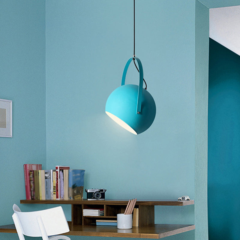 Dome Pendant Restaurant Spotlight With Arched Handle - Metal Hanging Light Fixture