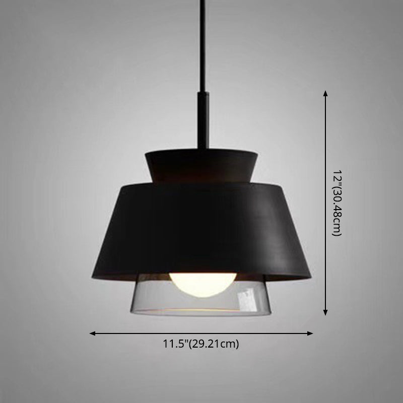 2-Shade Macaron Pendulum Light - Metal And Glass Ceiling Pendant Lamp
