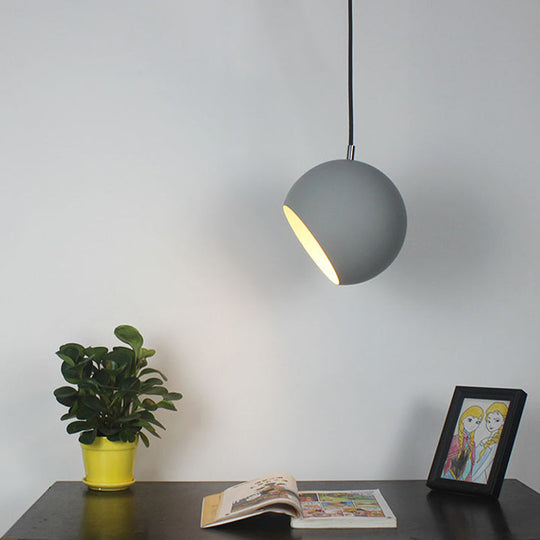 Macaron Creative Hanging Light Fixture With Revolving Dome Shade - 1 Head Suspension