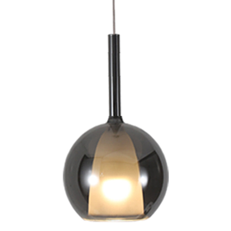 Modern Glass Pendant Lamp With Electroplated Polishing - Perfect For Dining & Bedroom Smoke Gray /