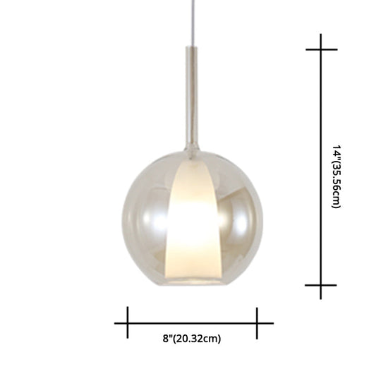 Modern Glass Pendant Lamp With Electroplated Polishing - Perfect For Dining & Bedroom