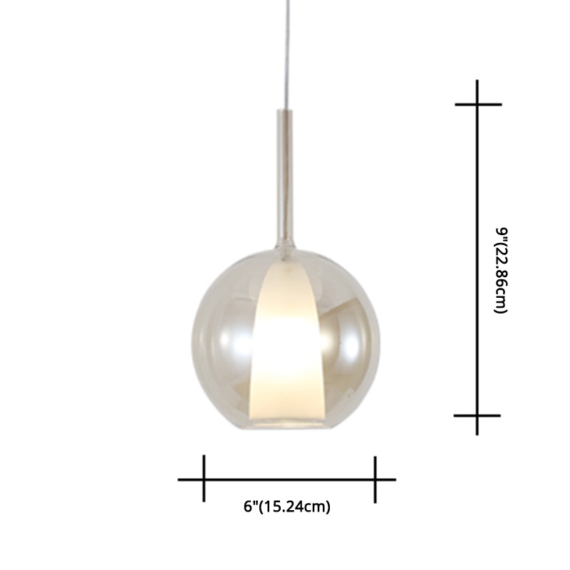 Modern Glass Pendant Lamp With Electroplated Polishing - Perfect For Dining & Bedroom