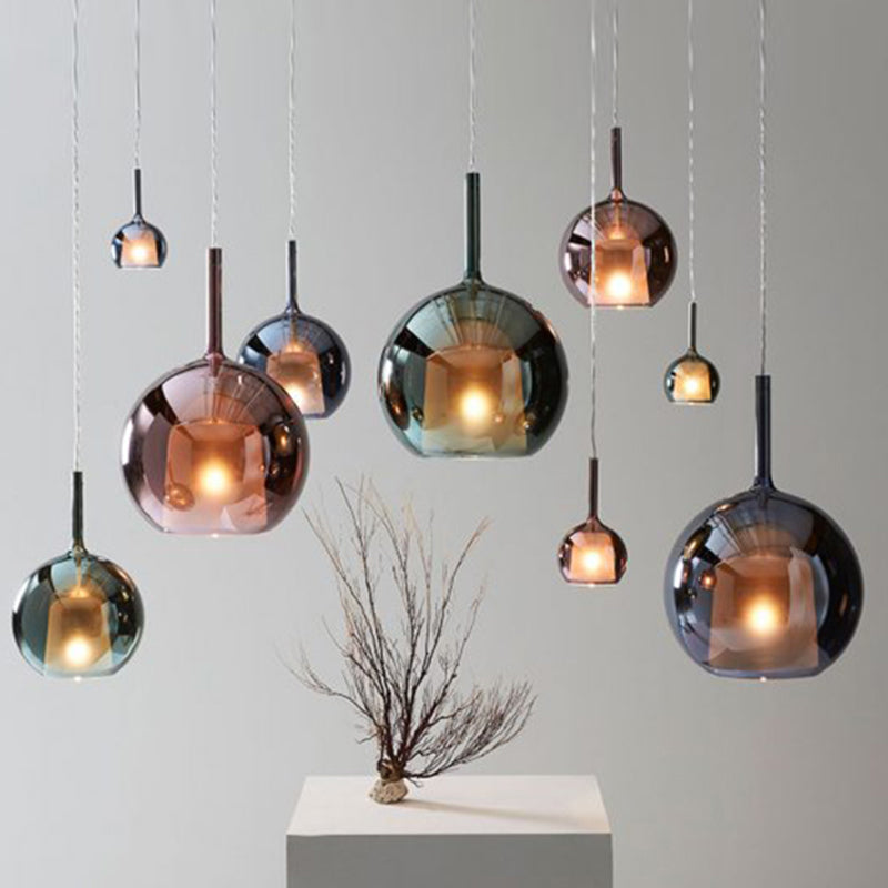 Modern Glass Pendant Lamp With Electroplated Polishing - Perfect For Dining & Bedroom