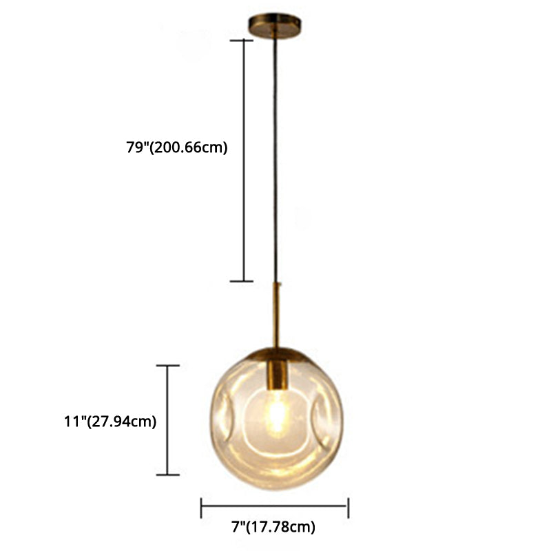 Irregular Glass Ball Mini Pendant Light - Modern Minimalist Hanging Lighting Fixture For Dining Room