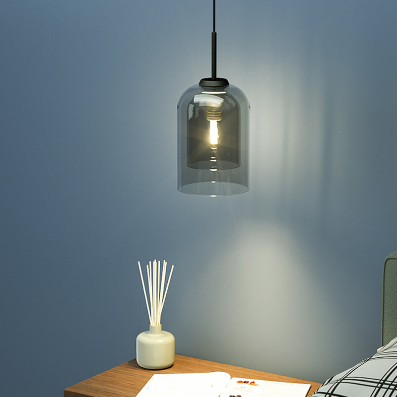 Minimalist Double Glass Shade Pendant Light For Aisle Bedroom - Modern And Stylish