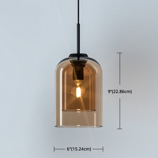 Minimalist Double Glasses Shade Pendant Light - Modern Ceiling For Aisles And Bedrooms
