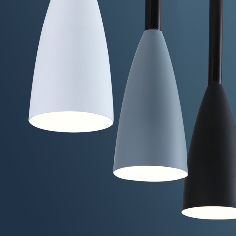 Metal Macaroon Style Goblet Shade Hanging Light - 3 Lights Suspension Lamp For Dining Room Foyer