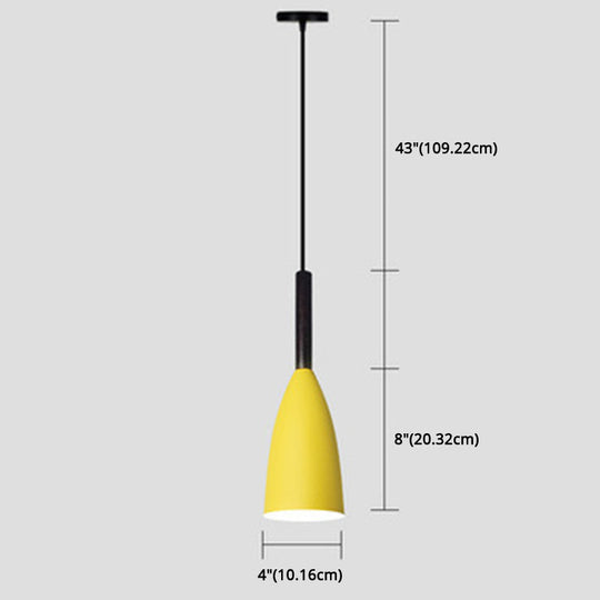 Macaroon Metal Goblet Pendant Lamp For Dining Room - Single Light Downlighting Fixture