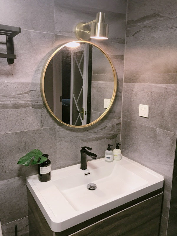 Mid-Century Home Wall Lighting: Gold 1-Head Down Lighting Wall-Mounted Fixture With Mental Cage