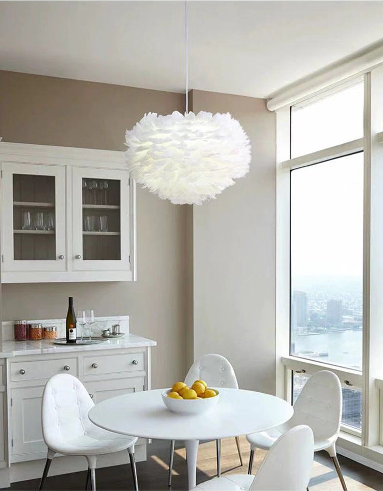 Nordic Style Heart Ceiling Light - White Metal Pendant Lamp For Bedrooms