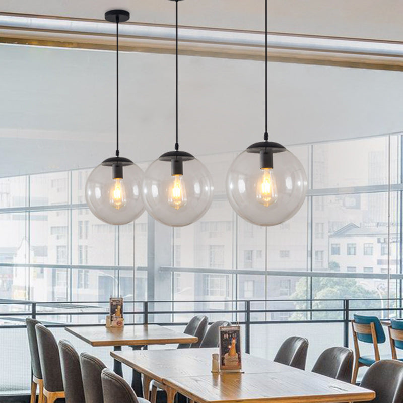 Minimalist Pendant Ceiling Light With Orb Glass Shade - Ideal Restaurant Lighting Fixture