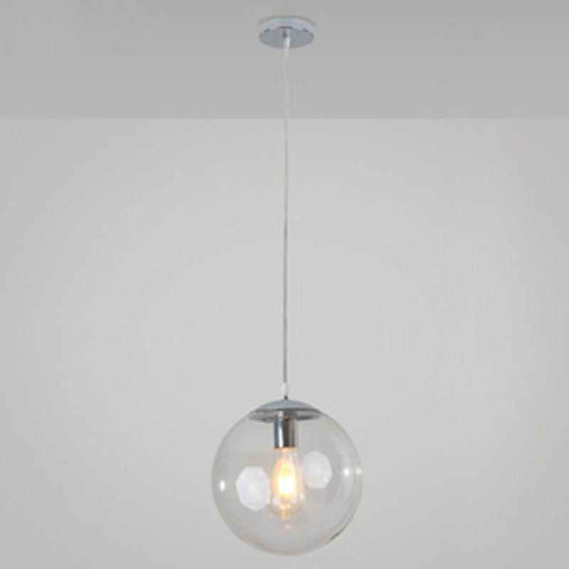 Minimalist Pendant Ceiling Light With Orb Glass Shade - Ideal Restaurant Lighting Fixture