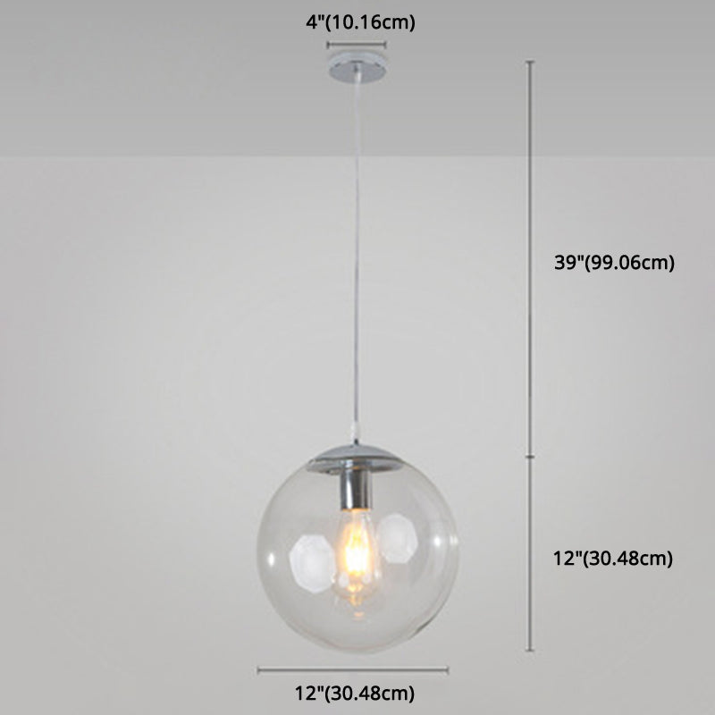 Minimalist Pendant Ceiling Light With Orb Glass Shade - Ideal Restaurant Lighting Fixture