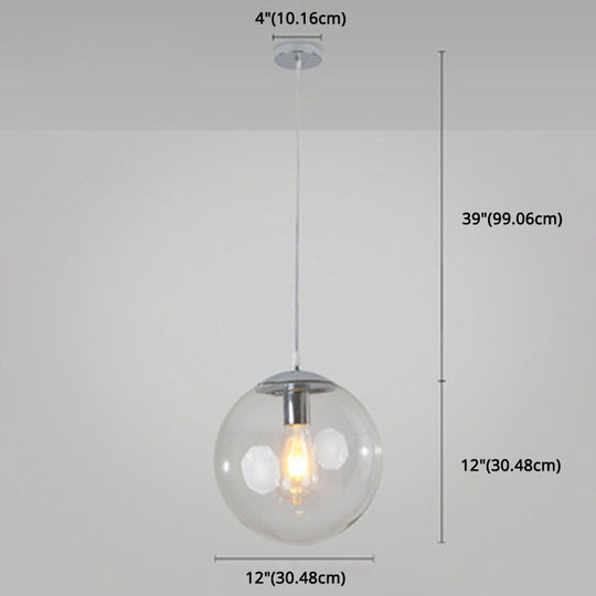 Minimalist Pendant Ceiling Light With Orb Glass Shade - Ideal Restaurant Lighting Fixture