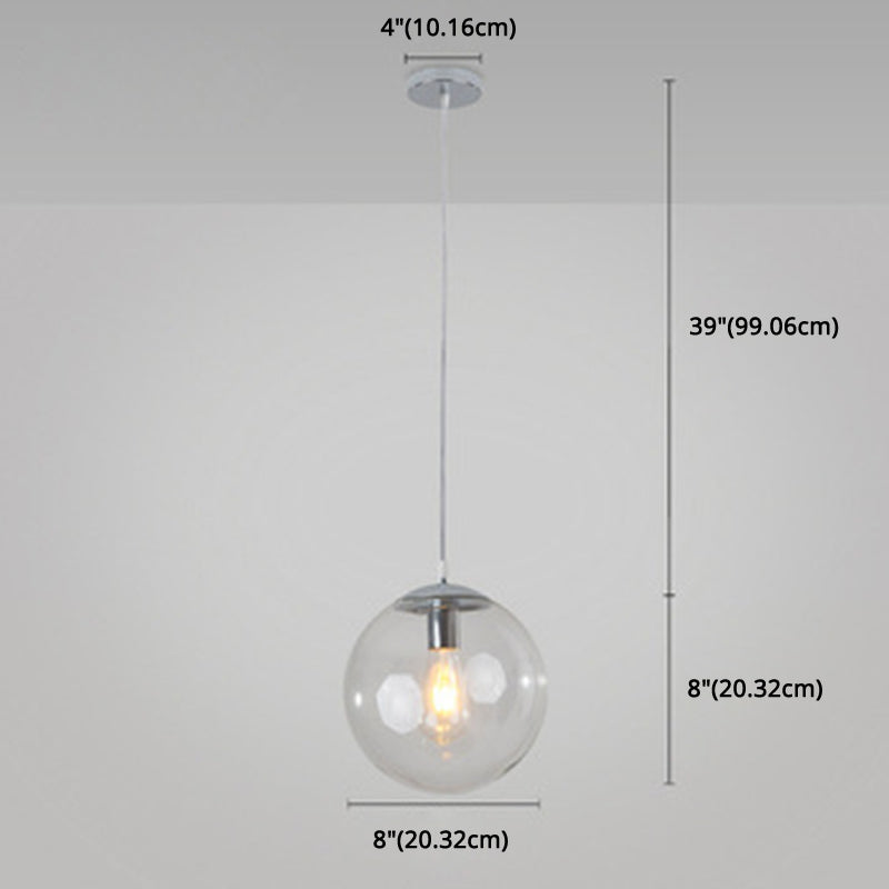 Minimalist Pendant Ceiling Light With Orb Glass Shade - Ideal Restaurant Lighting Fixture