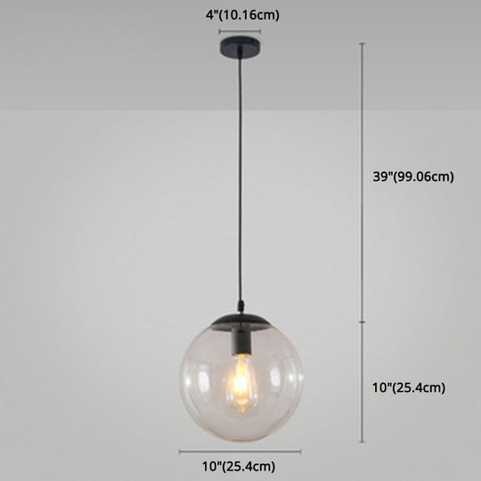 Minimalist Pendant Ceiling Light With Orb Glass Shade - Ideal Restaurant Lighting Fixture
