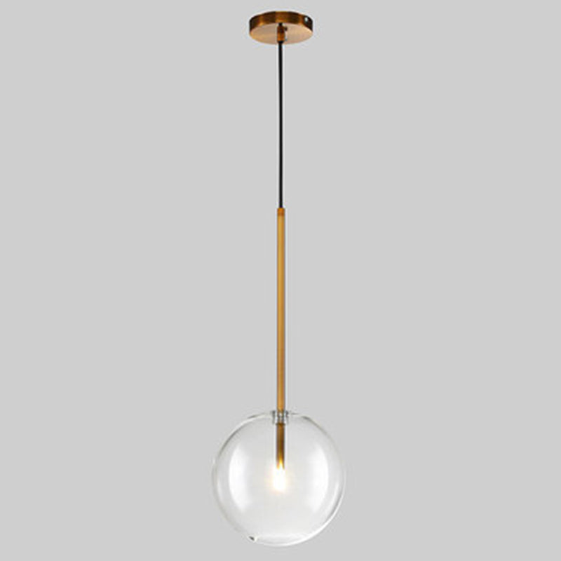 Minimalist Gold Globe Glass Pendant Light Fixture