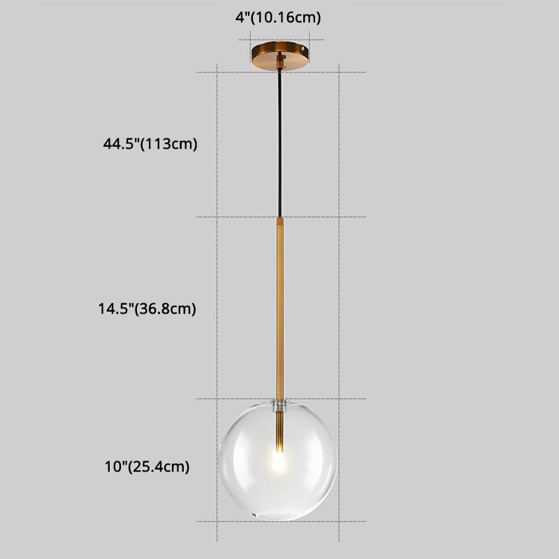Minimalist Gold Globe Glass Pendant Light Fixture