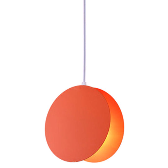 Contemporary Metal Pendant Light Fixture - Foldable Dining Room Hanging Lamp Orange / 8