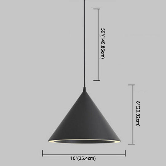 Minimalist Led Conical Pendant Light - Stylish Metal Ceiling Fixture