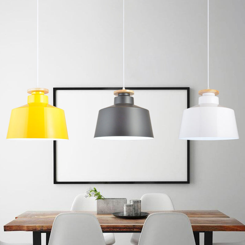 Minimalist Wooden And Metal Pendant Light For Restaurant Ceiling