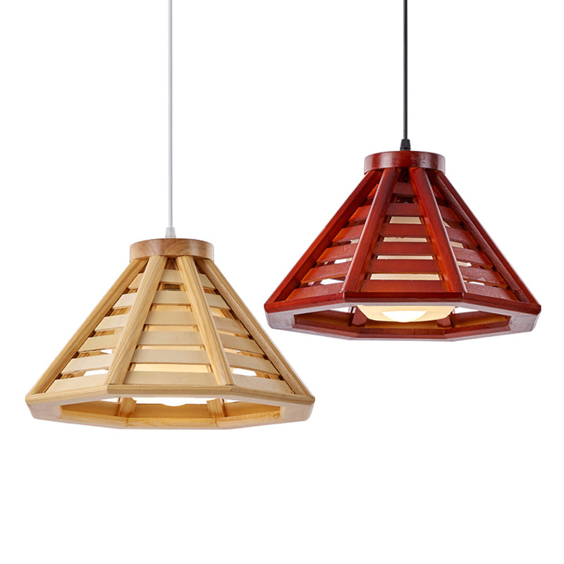 Contemporary Wood Shade Pendant Light - Modern Hanging Fixture