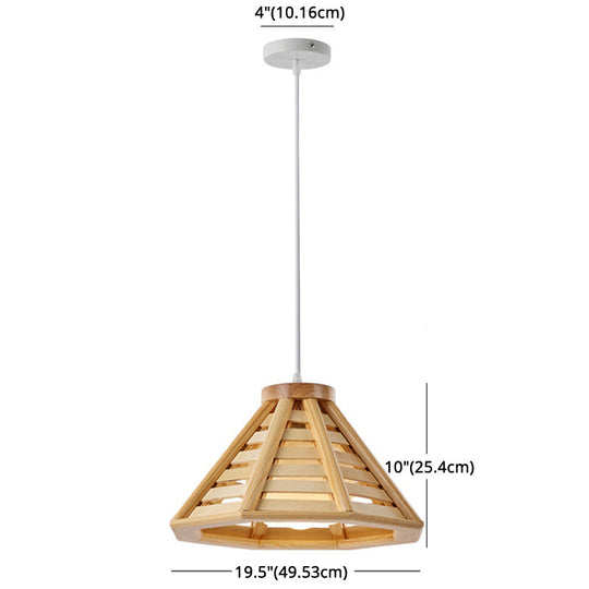 Contemporary Wood Shade Pendant Light - Modern Hanging Fixture