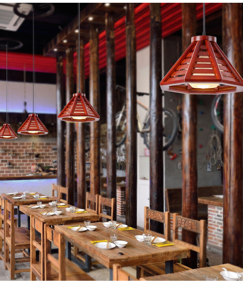 Contemporary Wood Shade Pendant Light - Modern Hanging Fixture