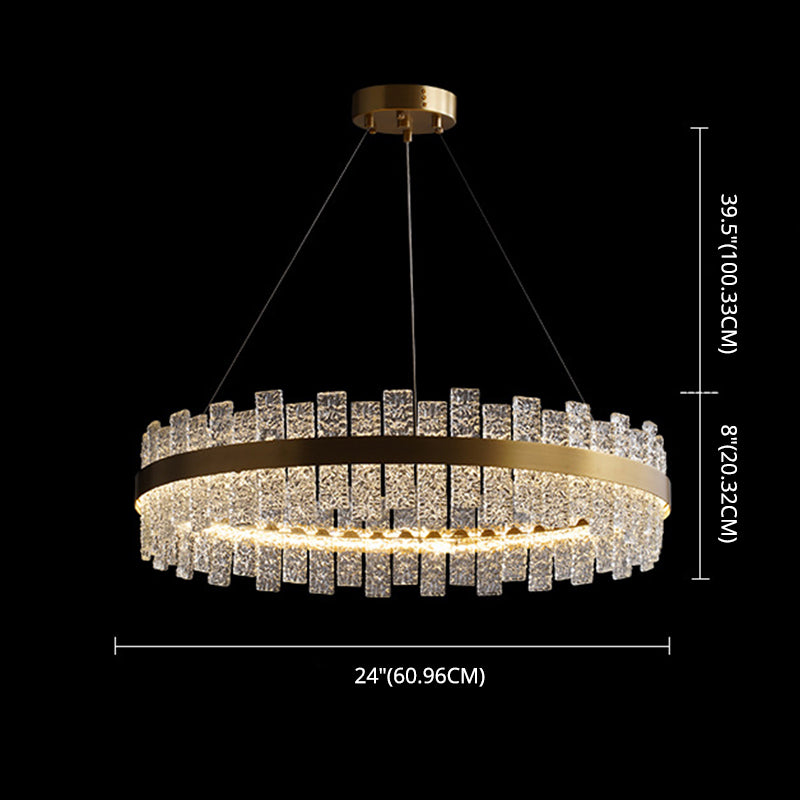 Gold Metal Crystal Led Pendant Chandelier - Stunning Art Deco Lighting For Living Room