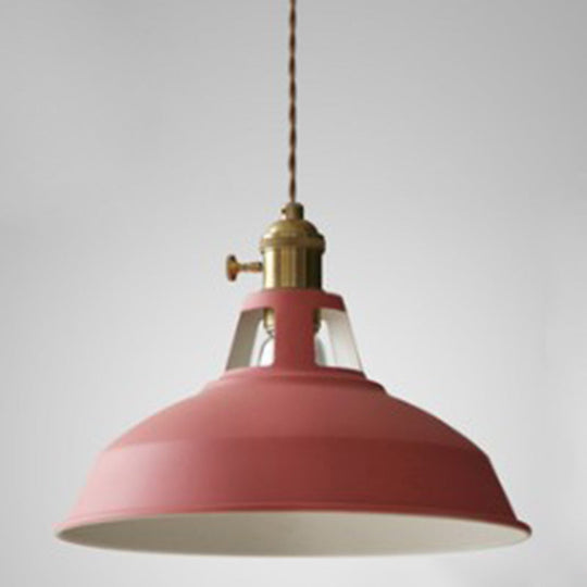 Nordic Style Hanging Lamp With Metal Shade And Colorful Macaron Finish For Kitchen Barn