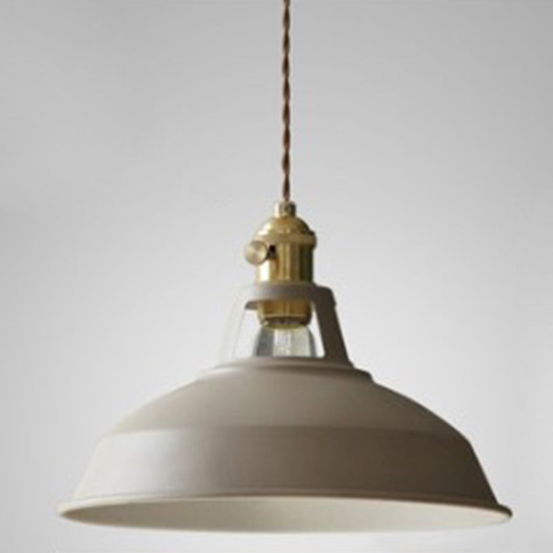 Nordic Style Hanging Lamp With Metal Shade And Colorful Macaron Finish For Kitchen Barn Khaki