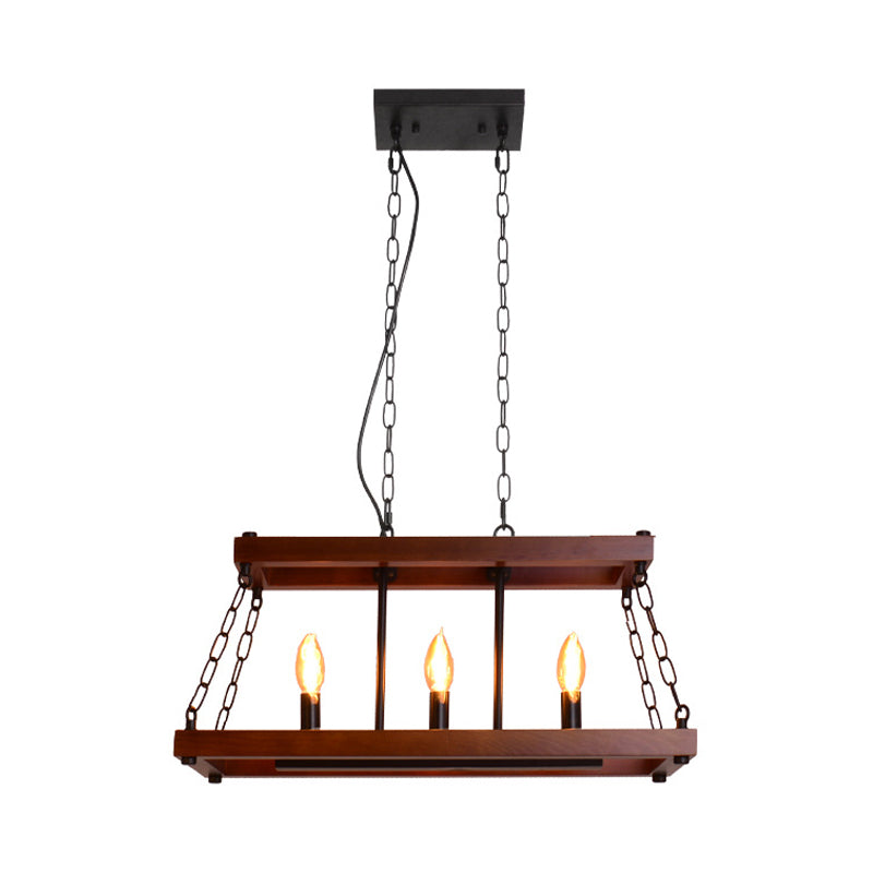 Vintage 3/5 Lights Dining Room Island Lighting Fixture In Brown Pendant