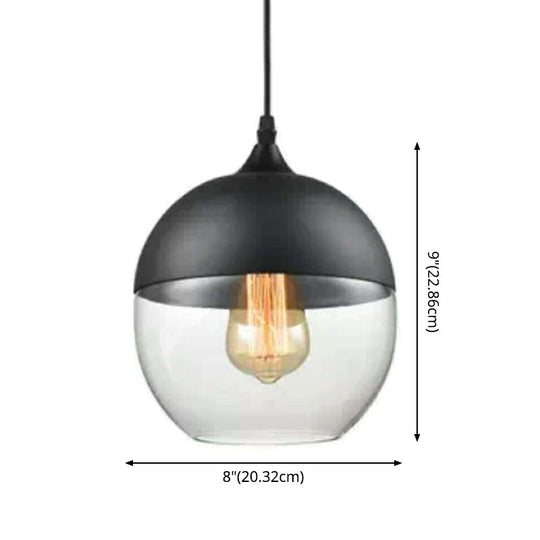 1 Light Pendant Lighting Retro Industrial Style Glass Ceiling Lights For Restaurant
