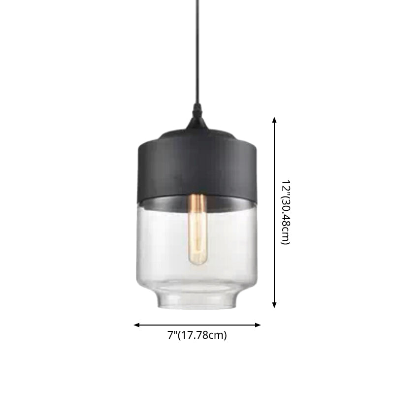 1 Light Pendant Lighting Retro Industrial Style Glass Ceiling Lights For Restaurant