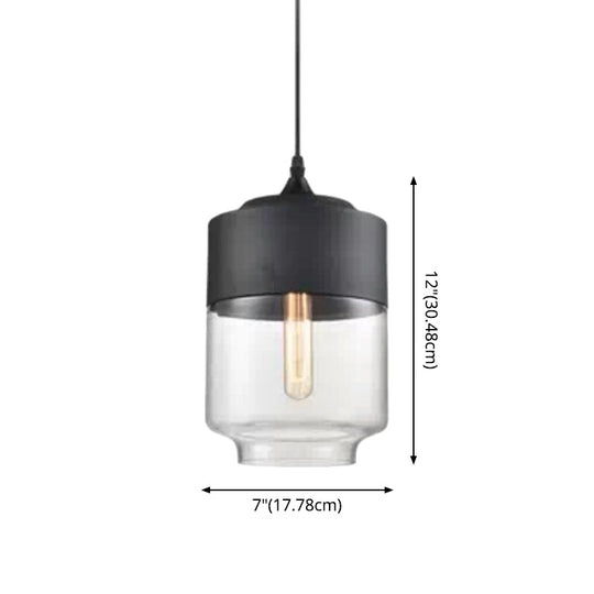 1 Light Pendant Lighting Retro Industrial Style Glass Ceiling Lights For Restaurant
