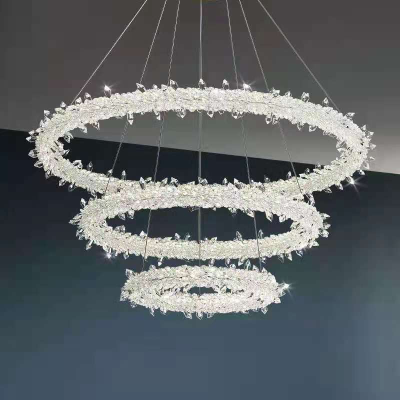 Modern Minimalist Led Pendant Lamp With Clear Crystal - Ideal For Living Room