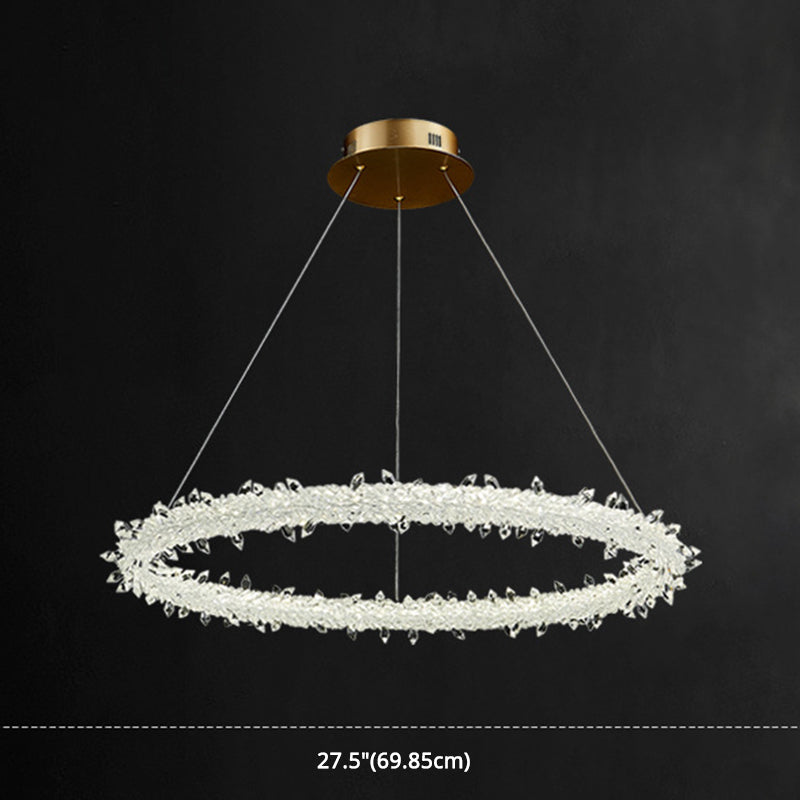 Modern Minimalist Led Pendant Lamp With Clear Crystal - Ideal For Living Room