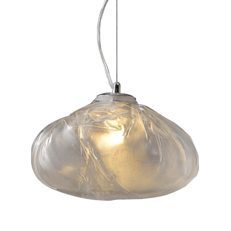 Modern Lattice Glass Ceiling Hanging Light Fixture For Restaurants - 1 Bun