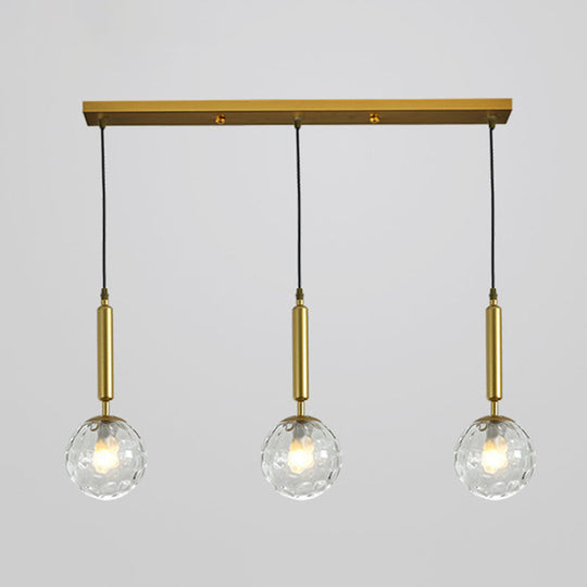 Sleek 3-Light Glass Pendant: Modern Creative Multi-Light Fixture For Clothing Stores Gold / Clear