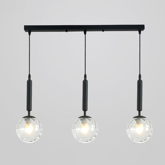 Sleek 3-Light Glass Pendant: Modern Creative Multi-Light Fixture For Clothing Stores