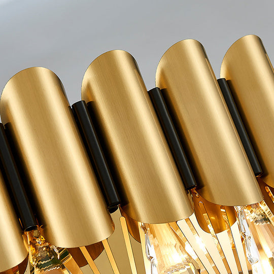 Modernist 4-Tier Crystal Chandelier Lamp - Golden Pendant Lighting Fixture 8/12 Lights