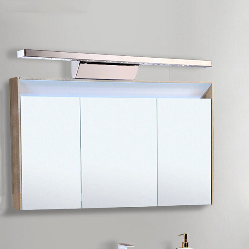 Modern Stainless Steel Wall Sconce Light - 16/19.5 Rectangular Led Vanity With Chrome Finish And