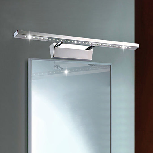 Modern Stainless Steel Wall Sconce Light - 16/19.5 Rectangular Led Vanity With Chrome Finish And