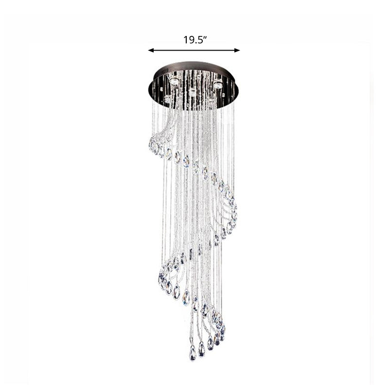 Modern Stainless-Steel Flush Mount Ceiling Light Fixture With 5 Bulbs