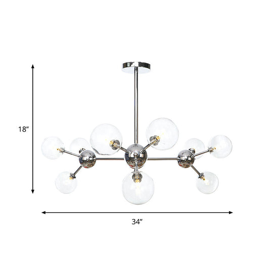 Industrial Style Hanging Chandelier Light - 13’/27.5’/34’ W Orbit Shade Amber/Clear/Smoke