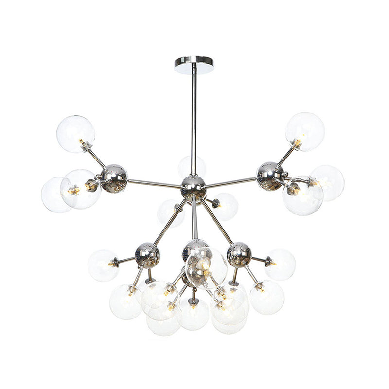 Industrial Style Hanging Chandelier Light - 13’/27.5’/34’ W Orbit Shade Amber/Clear/Smoke