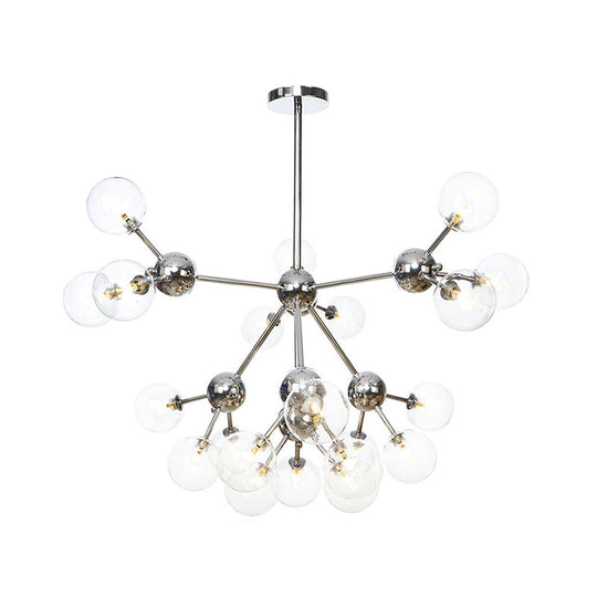 Industrial Style Hanging Chandelier Light - 13’/27.5’/34’ W Orbit Shade Amber/Clear/Smoke