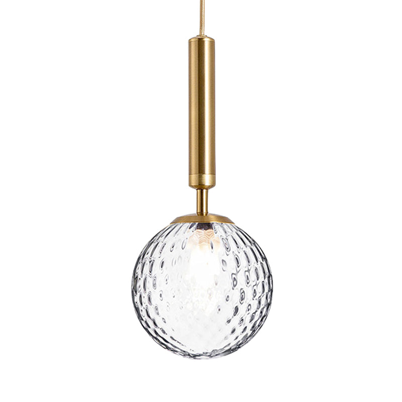 Clear Prism Glass Pendant Lamp - Modern Hanging Light Kit (1 Head) In Black/Brass