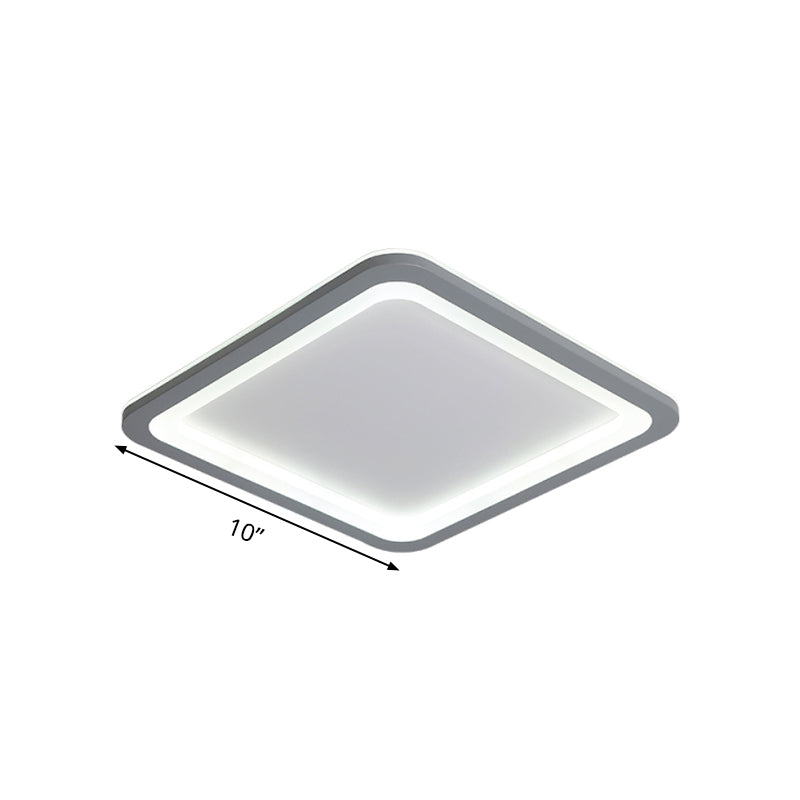10’/14.5’/19’ Modern Style Grey Square Box Flush Light Acrylic Led Ceiling Lamp – Warm/White